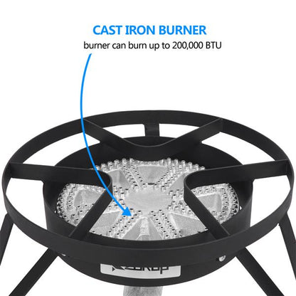 ZOKOP EY31-54 Outdoor Round Furnace 20W BTU Head Diameter 26cm with 1.2m Leather Tube