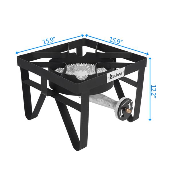 ZOKOP EF41-54 Outdoor Square Furnace 20W BTU Head Diameter 26cm with 1.2m Leather Pipe