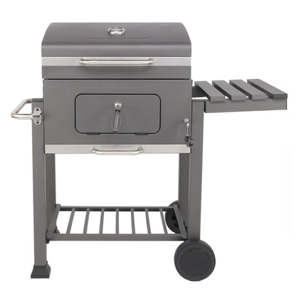 ZOKOP N001 Square Oven Charcoal Oven Charcoal Grill Stainless Steel Plastic Wheel Grey