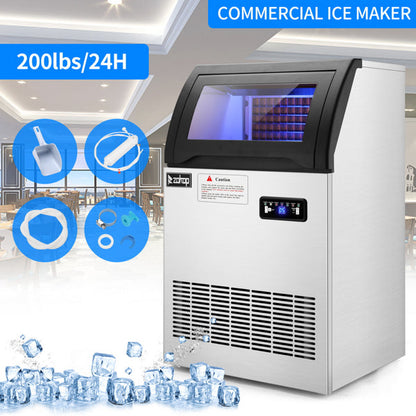 ZOKOP Ice Maker Cube Machine SKF-D65F 120V 530W Stainless Steel Freestanding