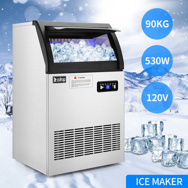 ZOKOP Ice Maker Cube Machine SKF-D65F 120V 530W Stainless Steel Freestanding