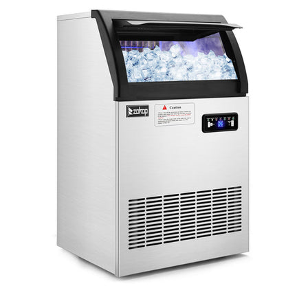 ZOKOP Ice Maker Cube Machine SKF-D65F 120V 530W Stainless Steel Freestanding